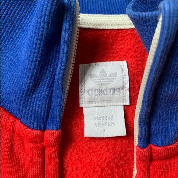 VTG Adidas Philadelphia Sixers Stitched Red Blue Zip Up Sweatshirt Jacket Size L - Picture 6 of 9